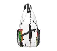 Vari tipi di esche da pesca Zaino a tracolla da uomo, borsa a tracolla da viaggio per escursionismo da viaggio.