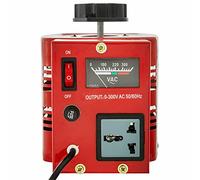 Variac Trasformatore Variabile Regolatore di Tensione AC Convertitore 500VA-3000VA Bobina Rame Integrata for Alimentazione Garantire la Stabilità(500VA Meter-Red)