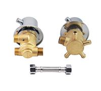 Variatore di valvole ad acqua calda e fredda, Miscelatore termostatico for doccia, valvola deviatrice in ottone, 2/3/4/5 vie G1/2, argento e oro, 130 mm(Intubation 4 Way)