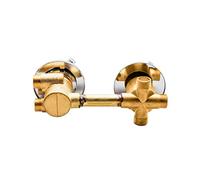 Variatore di valvole ad acqua calda e fredda, Rubinetto termostatico for doccia in ottone a 2-5 vie, filettatura G1/2, argento e oro, 10-14,5 cm, for bagno(3 Output 10cm)