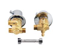 Variatore di valvole ad acqua calda e fredda, Valvola termostatica tipo split G1/2 2/3/4/5 vie filettatura/intubazione argento oro(Intubation 2 Way)