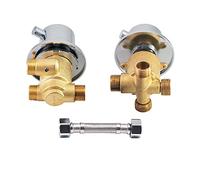 Variatore di valvole ad acqua calda e fredda, Valvola termostatica tipo split G1/2 2/3/4/5 vie filettatura/intubazione argento oro(Screw Thread 3 Way)