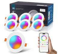 VARICART Faretti Led da Incasso per Cartongesso Alexa, Confezione da 6, 10W Smart Bluetooth Faretti da Incasso, Intelligente Colorati Faretti LED da RGBWW 2700K a 6000K, Dimmerabili App Controllo