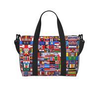 Varie bandiere stampate Tote Travel Bag con tracolla regolabile adatta per viaggi e sport