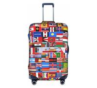 Varie bandiere valigie coperture alla moda con stampe di personalità adatte per uso aziendale e esterno, bianco, L