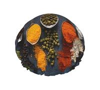 Varie Erbe E Spezie In Cucchiai Modello Cuffia Da a E Cuffia Da Bagno Per Le Donne, Cuffia Da a Impermeabile Oversize Reversibile Grande Progettata Per Tutte Le Lunghezze Dei Capelli, Cuff