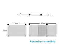 [VARIE MISURE] ZANZARIERA ESTENSIBILE Telaio Alluminio Scorrevole Finestra Porta