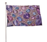 Varie pietre preziose in bandiera rosa, viola e blu, 9 x 1,5 m, bandiere da giardino per esterni, decorazione per cortile, portico, prato, fattoria