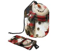 Varie stelle scintille e fiocchi di neve 1 borsa cosmetica con mini sacchetto con cerniera borsa da toilette da viaggio per le donne con coulisse organizer per trucco borsa impermeabile portatile,