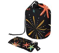 Varie stelle scintille e fiocchi di neve 1 borsa cosmetica con mini sacchetto con cerniera borsa da toilette da viaggio per le donne con coulisse organizer per trucco borsa impermeabile portatile,