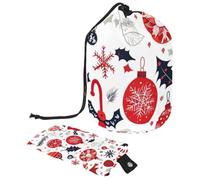 Varie stelle scintille e fiocchi di neve 1 borsa cosmetica con mini sacchetto con cerniera borsa da toilette da viaggio per le donne con coulisse organizer per trucco borsa impermeabile portatile,