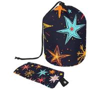 Varie stelle scintille e fiocchi di neve 1 borsa cosmetica con mini sacchetto con cerniera borsa da toilette da viaggio per le donne con coulisse organizer per trucco borsa impermeabile portatile,