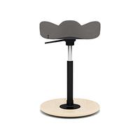 Varier Move Sgabello Naturale/Grigio Ergonomico Regolabile per Scrivania Standing con Base in Legno e Seduta in Schiuma Sagomata - Garanzia di Qualità 10 Anni
