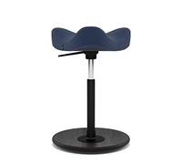 Varier Move Sgabello Sit-Stand per Tavoli ad Altezza Regolabile, Base Naturale e Tessuto, Blu
