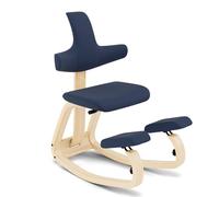 Varier ThatSit Balans Sedia inginocchiata ergonomica regolabile con schienale, garanzia limitata di 10 anni, design di Peter Opsvik, blu/naturale