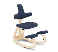 Varier Thatsit Naturale/Blu Sedia Ergonomica Kneeling Regolabile con Schienale e Struttura in Faggio per Postura Attiva - Garanzia di Qualità 10 Anni