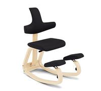 Varier Thatsit Naturale/Nero Sedia Ergonomica Kneeling Regolabile con Schienale e Struttura in Faggio per Postura Attiva - Garanzia di Qualità 10 Anni