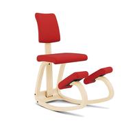 Varier Variable Plus Naturale/Rosso Sedia Ergonomica Kneeling Posturale con Schienale Home Office 10 Anni Garanzia