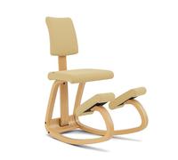Varier Variable Plus Sedia al ginocchio con schienale Marrone/Giallo - Sedia ergonomica da ufficio dal design scandinavo, seduta attiva e comfort - 10 anni di garanzia
