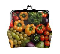 Varietà Verdure Fresche Frutta Stampa Squisito Bacio Blocco Portafoglio Compatto Versatile Donne Portamonete Piccolo Sacchetto Della Chiusura