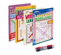 VARIETY SAVINGS 4-Pack 350+ WordSearch Puzzle Books for Adults Aging