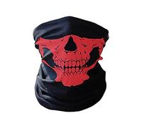 Variety Skeleton Head Scarf Riding Warm Wai BO Skiing Halloween Puntelli di scena multifunzionale, senza cuciture, colore rosso, taglia unica