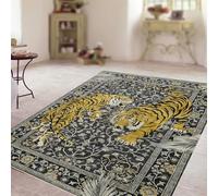 VARIKASHOM Tappeti di Zona Decorazioni Salotto Grandi Dimensioni Tappeto Soggiorno, Design vintage con stampa tigre gialla, nero, 200 x 300 cm