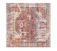 VARIKASHOM Tappeto Quadrato,multicoloured,200 x 200 cm, Motivi vintage invecchiati rosso arancio verde blu crema, Grande Salotto, Tappeti Grandi Soggiorno Camera da Letto,