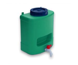 Varile Dispenser di acqua da 15 l, con portasapone, per campeggio, garage e esterni, in plastica resistente ai raggi UV, con possibilità di appenderla