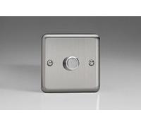 Varilight - Interruttore dimmer a LED rotativo a 2 vie, con interruttore a pulsante, cromato opaco