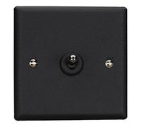Varilight Urban - Interruttore a levetta a 1 marcia, 2 vie, 10 A, colore nero opaco, 91 x 91 x 36 mm