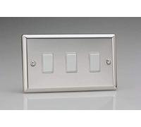 Varilight XC93W - Interruttore a bilanciere a 3 moduli, colore: Bianco
