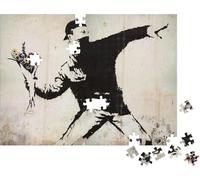 Varios,Staff's Pick- Puzzle Urban Art Man Throwing Flowers 1000 piezas Does Not Apply Banksy Pezzi, Multicolore, único, 22624