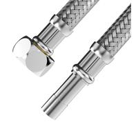 VARIOSAN 17567 - Tubo flessibile 10 mm RS x 3/8" ÜWM, 300 mm, rivestimento in acciaio inox, certificato DVGW, acqua potabile, tubo corazzato flessibile