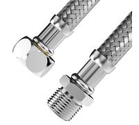 VARIOSAN tubo flessibile 17499, 3/8" M x 3/8" dado girevole, 500 mm, rivestimento in acciaio inox, certificato DVGW, acqua potabile, tubo flessibile corazzato