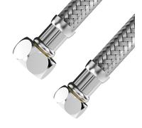 VARIOSAN Tubo flessibile 17536, 3/8" F x 1/2" F, 300 mm, rivestimento in acciaio inox, certificato DVGW, acqua potabile, tubo flessibile corazzato