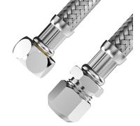 VARIOSAN Tubo flessibile 17550, 10 mm, QV x 3/8", 500 mm, rivestimento in acciaio inox, certificato DVGW, acqua potabile, tubo flessibile corazzato