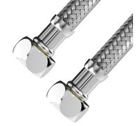 VARIOSAN Tubo flessibile 17581, 1/2" ÜWM x 1/2", 300 mm, rivestimento in acciaio inox, certificato DVGW, acqua potabile, tubo flessibile corazzato