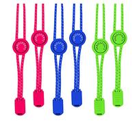 Variosports® Pacco 3 x Sistema di Allacciatura Rapida - Lacci Elastici con Chiusura Rapida e Senza Allacciare Le Scarpe - Lock Shoe Laces