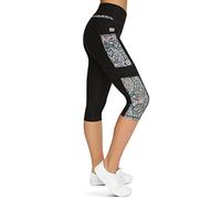 Variosports Sport Capri 3/4 con 2 Scomparti Laterali per Telefono Cellulare, Chiavi, Carta di Credito e Co. Fitness Sport Collant Sportivo Spirit-One Modello Yoga. (Spirit-One S)
