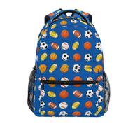 Various Balls Pattern Zaino Scuola Casual Zaino Grande Capacità Zaini Per Viaggio Pendolarismo Hiking 29X40Cm