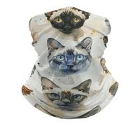 Various Cat Breeds Ghetta da Collo Elastico Fascia per Capelli Antivento Sciarpa al Collo per Sports Donna Lavabile Headwrap