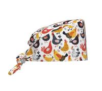 Various Chicken Print Berretto Da Lavoro Regolabile Cuffiette Con Fascia Per Il Sudore Cuffia Per Donna Uomini Donne