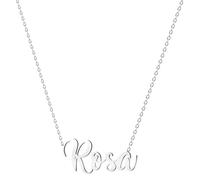 various Collana con nome in acciaio inox, ciondolo con nome personalizzato in argento per collana da donna, regali personalizzati da donna, per mamme, ragazza, coppie, migliore amica, Plateado,