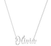 various Collana con nome in acciaio inox, ciondolo con nome personalizzato in argento per collana da donna, regali personalizzati da donna, per mamme, ragazza, coppie, migliore amica, Plateado,