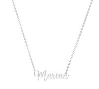 various Collana con nome in acciaio inox, ciondolo con nome personalizzato in argento per collana da donna, regali personalizzati da donna, per mamme, ragazza, coppie, migliore amica, Plateado,