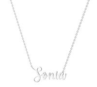 various Collana con nome in acciaio inox, ciondolo con nome personalizzato in argento per collana da donna, regali personalizzati da donna, per mamme, ragazza, coppie, migliore amica, Plateado,