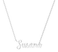 various Collana con nome in acciaio inox, ciondolo con nome personalizzato in argento per collana da donna, regali personalizzati da donna, per mamme, ragazza, coppie, migliore amica, Plateado,