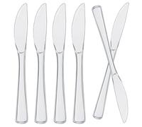 various Coltelli trasparenti riutilizzabili, adatti per lavastoviglie, posate per feste, matrimoni, eventi, cibi freddi e caldi (100 pezzi)