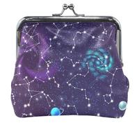 Various Constellations Universe - Portafoglio viola per uomo e donna, con fibbia in pelle, borsa per cambio, borsa per carte, Various Constellations Universe Purple, UNITALLA Classic, Various, Various